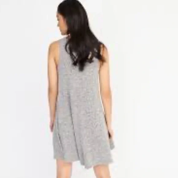 Plush-Knit Sleeveless Swing Dres gray SMALL OLD NAY - Picture 9 of 10